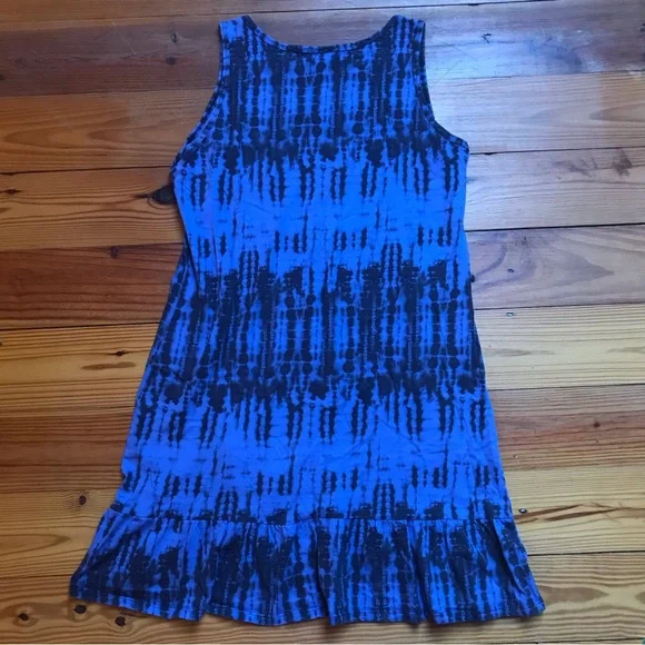 Prairie Cotton Blue Black Tie-Dye Swimsuit Cover-Up, EUC, L - Picture 10 of 12